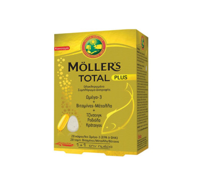 Moller's Total Plus 28 tablets 28 capsules complete nutritional supplement