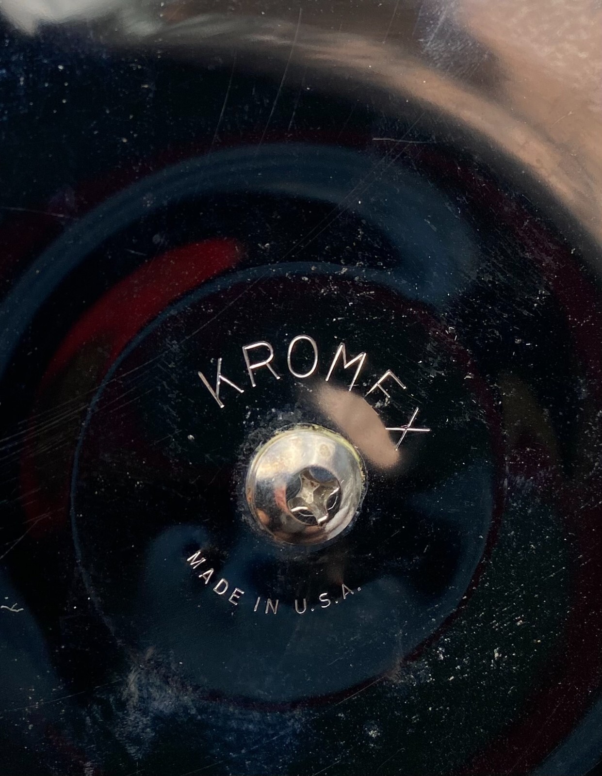 Vintage Kromex Faux Wood Grain Chrome Insulated Ice Bucket 11" Barware MCM USA