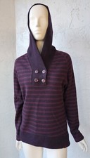 Mountain Hardwear Womens Wool Blend Striped Sevina Hoody Pullover Sweater Medium