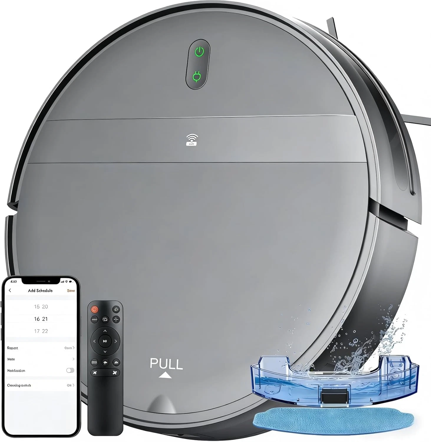 Smart Robot Vacuum & Mop Combo with App/Alexa Control for Pet Hair & Floors