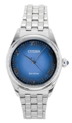 Citizen L Classic Stainless Steel Blue Dial Eco-Drive EM1140-80L Womens Watch