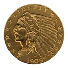 1909 $2.5 Gold Us Pre33 Indian Coin