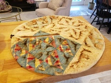 Christmas Feather Tree Skirt Quilted Primitive Decor Handmade