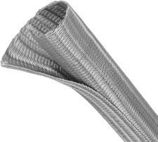 Split Wire Loom Tubing 1/2 Inch x 10 Ft PET Braided Cable Sleeve Gray