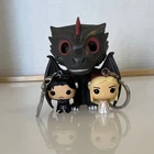 Funko Pop Game of Thrones Mini Set Jon Snow Daenerys Dragon Figure Keychain