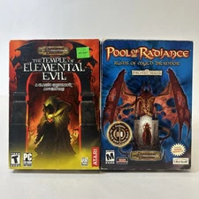 D&D PC Games Lot: Temple Of Elemental Evil, Pool Of Radiance w/ Boxes, Manuals