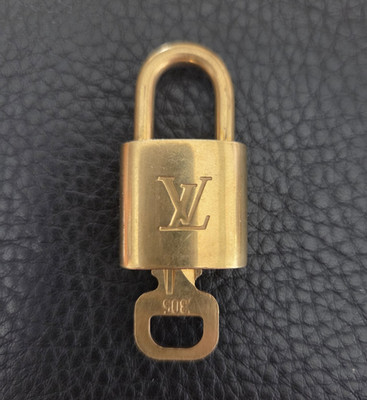 Authentic Louis Vuitton Gold Lock & Key 2 Piece Set #305