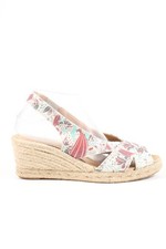 SUNDIAS Keil-Pumps Damen Pumps Gr. DE 40 wollweiß-rot-türkis Casual-Look