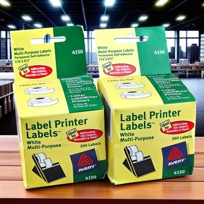 Avery Label Printer Labels 4150 White Multi Purpose Self Adhesive 1.1/8'' X 3.5 