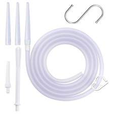 Enema Replacement Tube 5.8 FT Enema Hose with Easy Install Enema Nozzle Tips ...