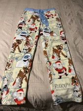 Rudolph the Red Nosed Reindeer Fleece Pajama Sleepwear with pockets juniors xs