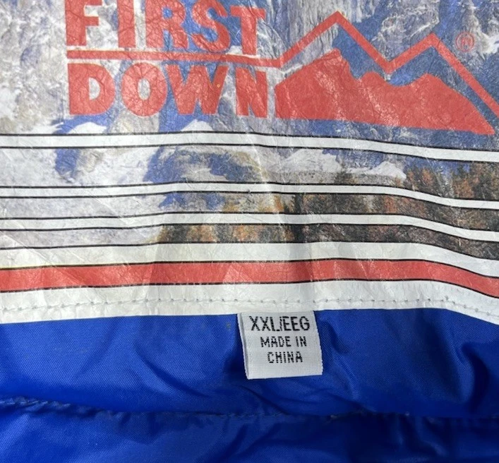 Vintage First Down USA Duck Down Puffer Jacket Winter Coat Blue XXL 2X - Image 4 of 4