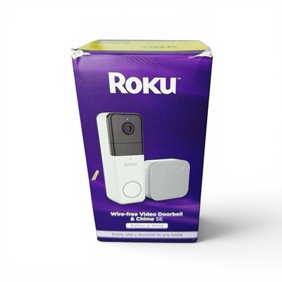 Roku Wireless Video Doorbell Chime SE 1440p HD Smart Home Security Camera White