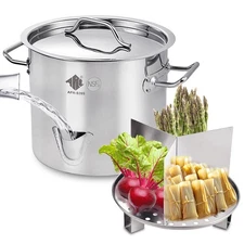 ARC 20QT Stainless Steel Tamale & Seafood Steamer Pot w/ Easy-Fill Spout