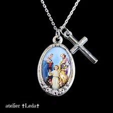 Holy Family Medal Necklace Christian Religious Jewelry Used, Last 1 Item