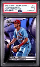 2025 TOPPS CHROME BLACK PURPLE REFRACTOR #32 THOMAS SAGGESE 20/75 PSA 9