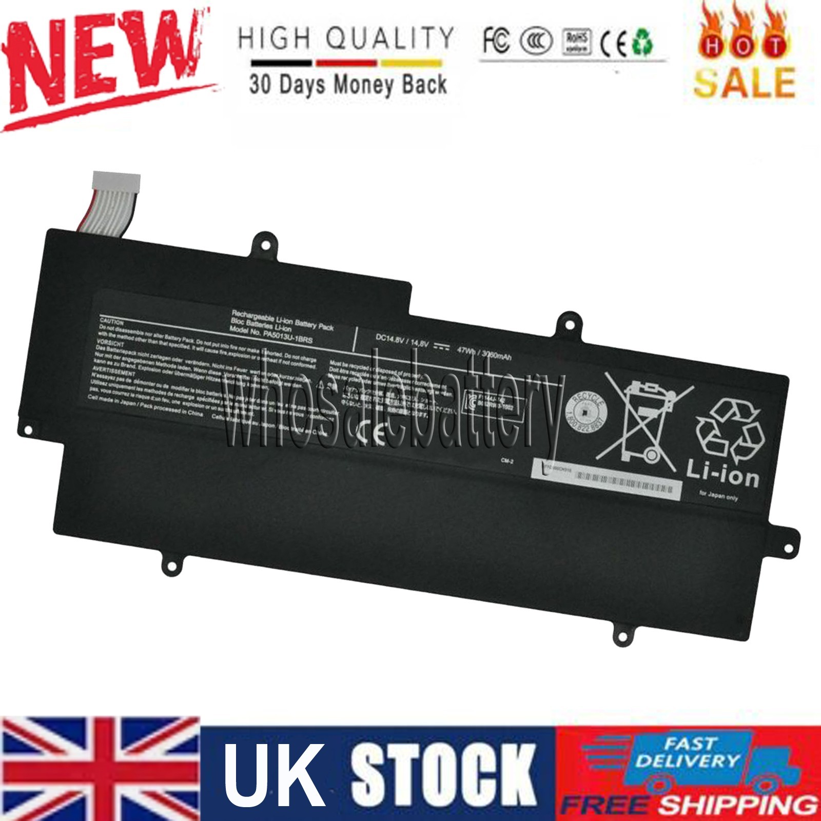 Battery PA5013U-1BRS fr Toshiba Portege Z830 Z835 Z930 Z935 P000552590 Ultrabook