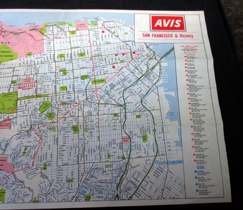 AVIS Rent a Car Location & Map of San Francisco Bay Area - 1989 - Picture 6 of 6