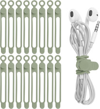 16Pcs Silicone Cable Straps Wire Organizer for Bundling Earphone, Phone Charger,