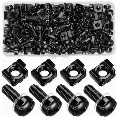 110-teiliges Set mit Käfigmuttern und Schrauben zur Rackmontage - M6 x 20 mm Serverzubehör