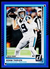 2025 Donruss Adam Thielen #257 Press Proof Blue