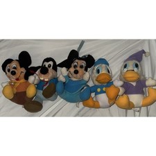 Vintage Mickeys Christmas Carol Plush Mickey, Minnie, Scrooge McDuck, goofy