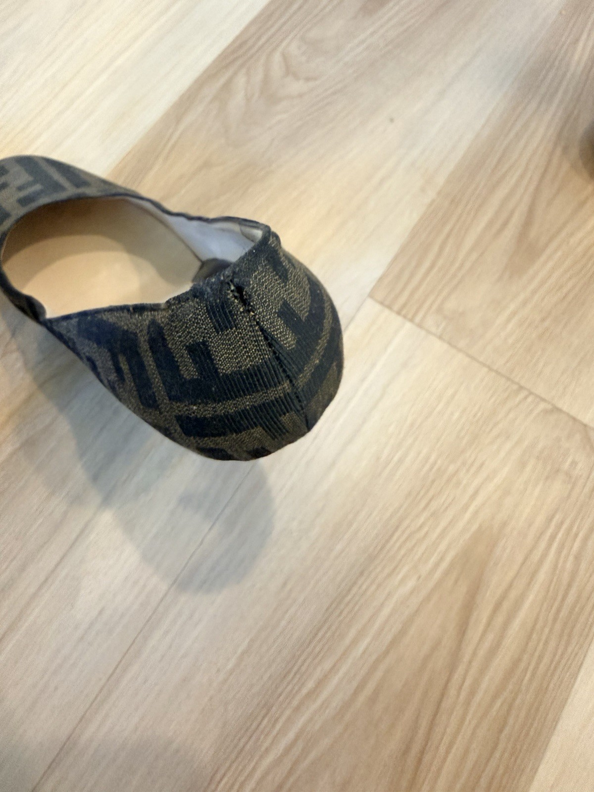 Fendi Autantik Tobacco Brown Zucca Canvas Gold Logo Platform Pumps size 42 thumbnail 7