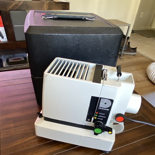 Vintage Dukane 28A33 35mm Filmstrip Projector Tested Works w/ Case & 2 Filmstrip