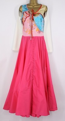 RAVE REVIEW WOMENS LONG MULTICOLOURED PATCHWORK MAXI DRESS SIZE 36 IB