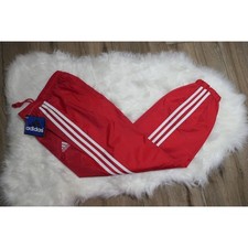 NWT Y2K 90s Rare Adidas Vintage Nylon TEAM Red Lined Track Pants Youth Medium