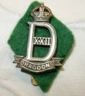 WW2 ERA 23rd DRAGOON GUARDS BRITISH MILITARY CAP BADGE SLIDER WORLD WAR II