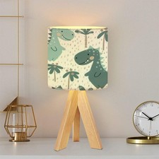 Tripod Table Lamp Dinosaur baby boy seamless pattern Sweet dino palm Scandina...