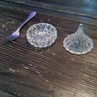 Clear Cut Glass Open Salt Cellar Dish w/ Lid, Round, 1 Compartment, 2pc — photo 2