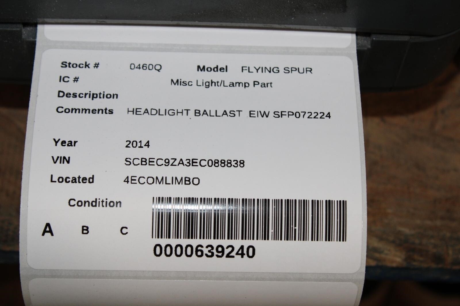 Bentley Flying Spur 2013-2017 Headlight ballast