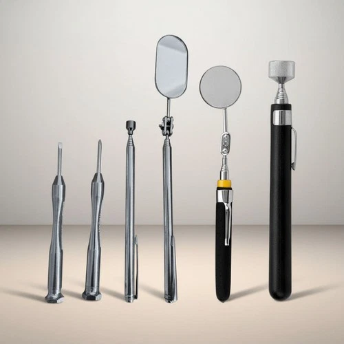 6pc Inspection Kit - Telescopic Magnetic Pick Up Tools - Mirrors - Screwdrivers