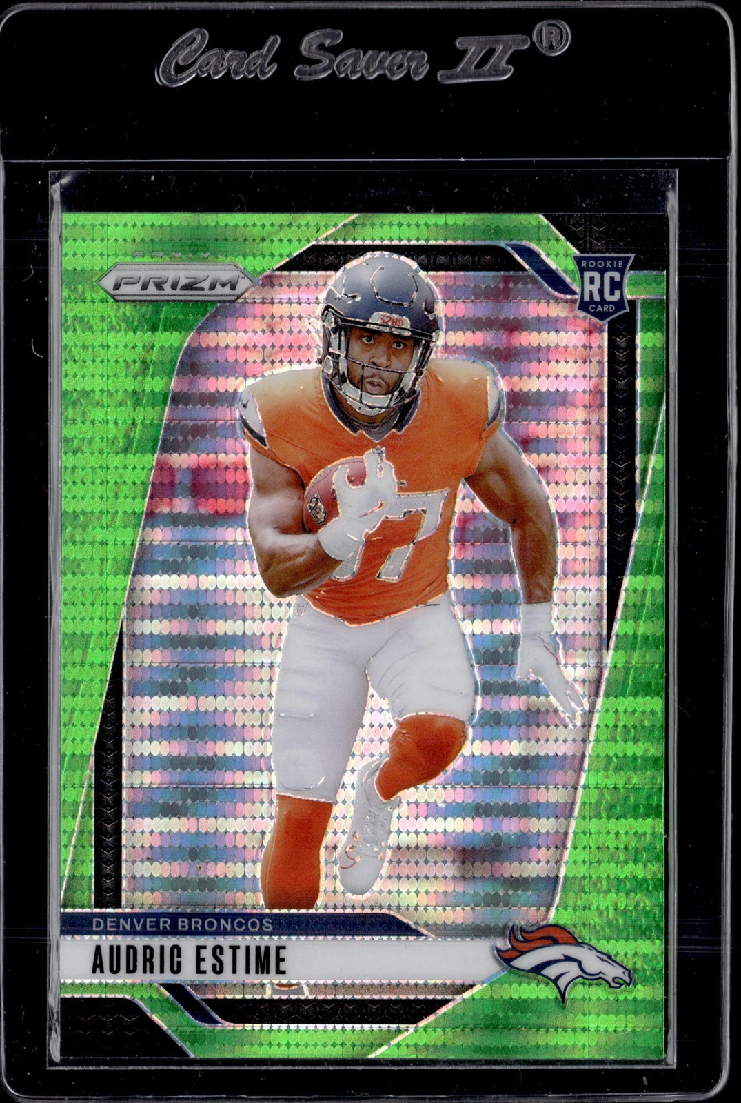 2024 Panini Prizm #306 Audric Estime Neon Green Pulsar