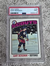 1976 TOPPS HOCKEY CARD PSA 9 GARY BERGMAN KANSAS CITY SCOUTS