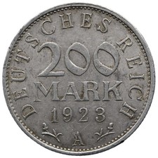 1923 200 Mark Weimar Republic Coin Germany (MO4399-)