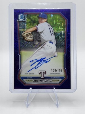 Seong-Jun Kim 2026 Bowman Chrome Purple Mojo Auto /199 Texas Rangers BMA-SK