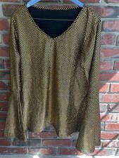 1970's Style Shiny Gold Disco-Style Bell Bottom Costume Size M