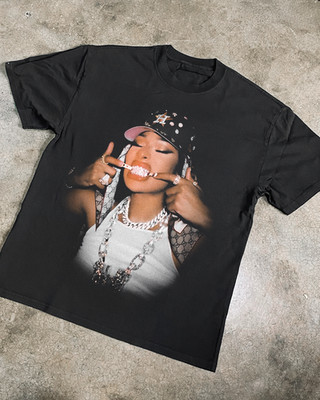 Megan 'Houston Hotty' Heavy Faded Black Tee