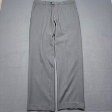 Peter Millar Mens Size 33 x 32 Gray Wicking Pants Straight Leg 100 Polyester
