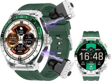 Smart Watch with Earbuds for Men, 1.52-Inch Full-Touch HD Screen Metal Body, TWS
