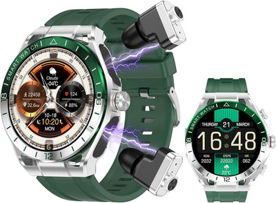 Smart Watch with Earbuds for Men, 1.52-Inch Full-Touch HD Screen Metal Body, TWS