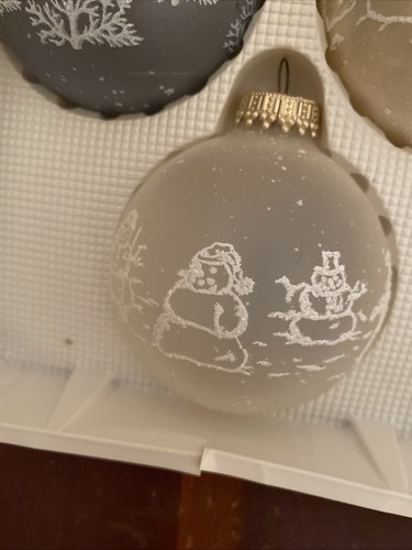 Christmas by Krebs Glass Ornaments Vintage Kids Decorating Snowman Set Of 4 - Picture 19 of 24