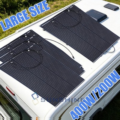18V 400W 200W Mono Solar Panel N-Type 12BB Power RV Camping Home Boat Off Grid