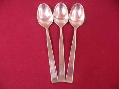 Set Of 3 Teaspoons Retroneu ASPEN Glossy 18/8 STAINLESS Steel Flatware 6-3/8''