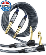 1/4 Inch TRS Instrument Cable 10Ft 2Pack Right Angle..................