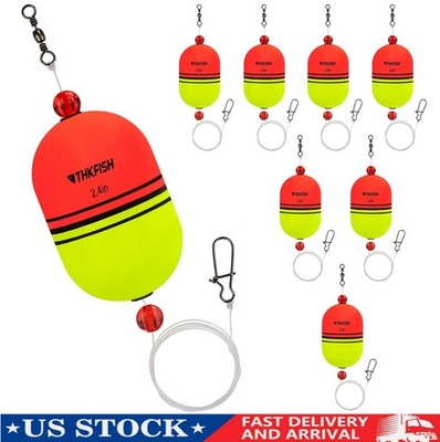 8PCS Fishing Slip Bobbers Oval Integral Fishing Float,Slip Floats Freshwater US