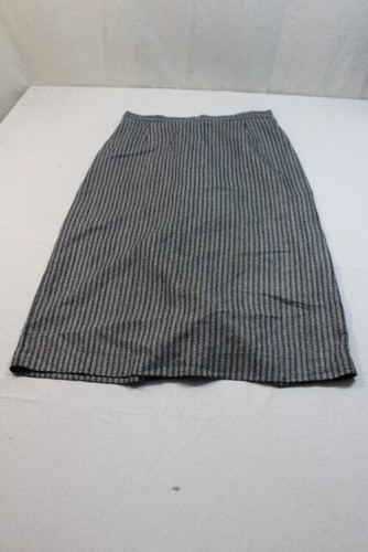 D10366 Markenlos Jupe 40 Noir Blanc Gris Rayé Très Bien - Photo 1/1